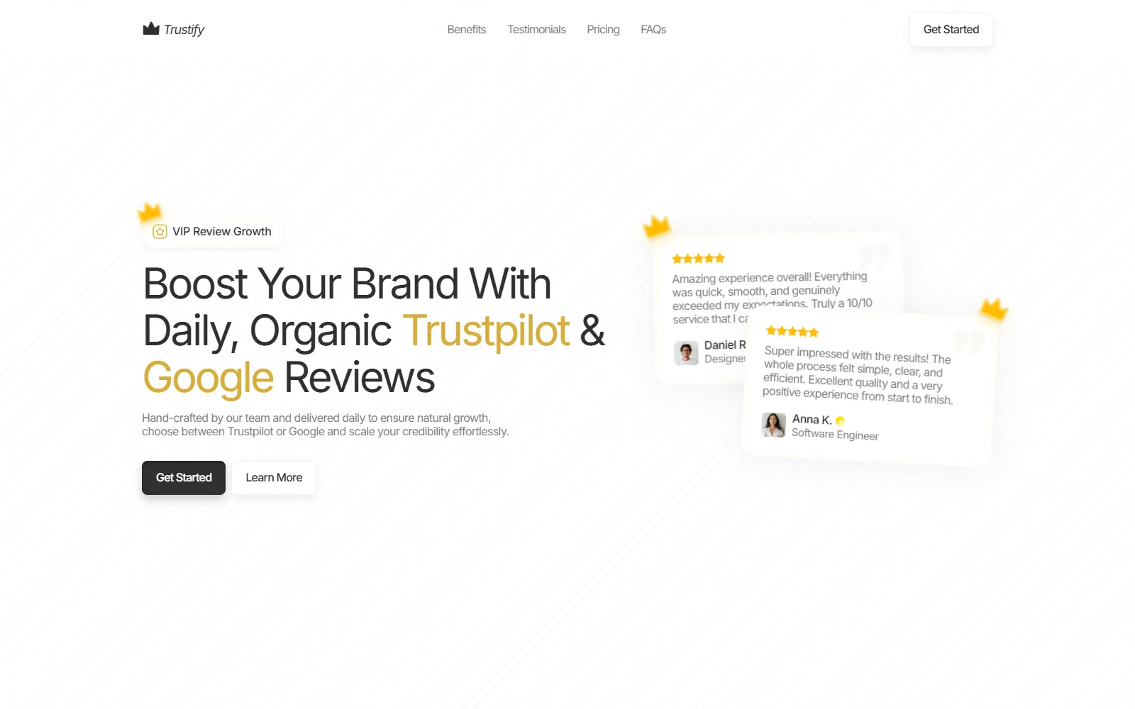 Trustify landing page